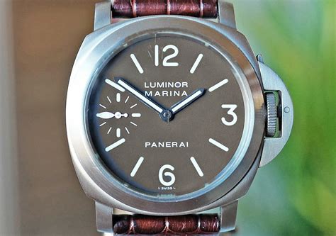 panerai titanium tobacco|Panerai 44mm titanium.